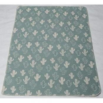 Babywolldecke Fussenegger David – Kaktus‑Print hellgrün, 70×90 cm