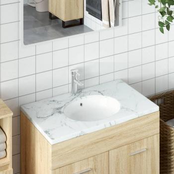 Lavabo de bain oval en céramique blanc 38,5x33,5x19 cm