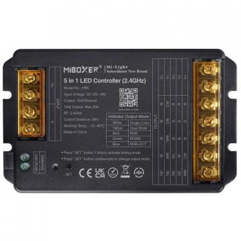 LEDBOX Smart Controller 2.4G RF 12-48V DC 30A (5 en 1: Mono, CCT, RGB, RGBW, RGB+CCT)