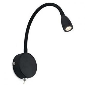 Loke LED Indoor Wall Light Reading Lamp Black