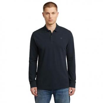 G-STAR Poloshirt Dunda Slim XL Langarm – Blau, Logo
