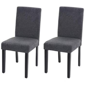 Chaises de dîner en tissu gris sombre – Duo