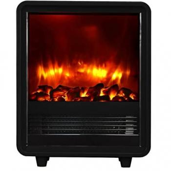 Balderia Elektrokamin „George“ – schwarz, 1 kW / 2 kW Varianten (ca. 17,5 × 37,5 cm)