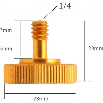 Adaptateur vis à douille 20mm 1/4 mâle-femelle, trépied photo, 2 pièces
