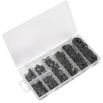 AB012ER Sealey E‑Clip Retainers, 800 Pieces – Metric Package