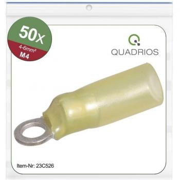 Capocorda 23C526 Quadrios, anello con sezione fino a 6 mm², foro di 4,3 mm, colore giallo, 50 unità – isolamento parziale