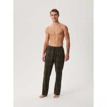 Core‑Soft Flanellpyjamastrousen Mittel – Björn Borg, Grün (Armee)