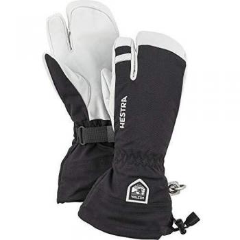 Hestra Army Leather Heli Ski 3-Finger Skihandschuhe schwarz Größe 7