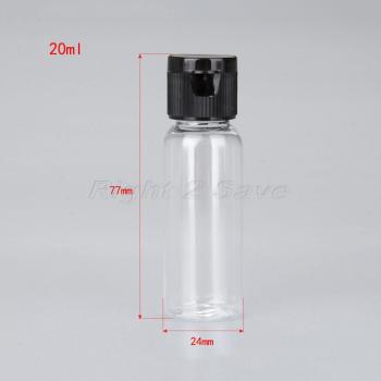 5er Set Leere Flaschen für Kosmetik Transparent 15/20/30/50 ML mit Clamshell-Kappen