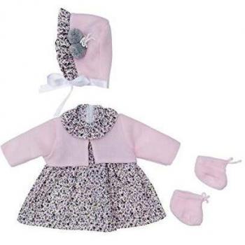 ASIVIL Vestido Floral para Muñeca 46 cm. con Chaqueta Rosa