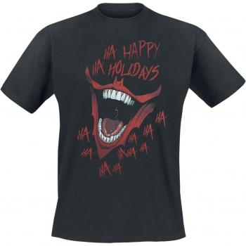 T‑Shirt Homme Noir Batman & Joker – Ha Ha Happy Holidays – DC Comics