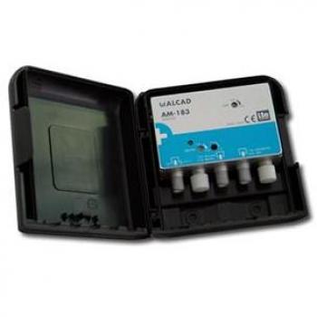 Amplificador Alcad AM‑183 UHF y FM 24 dB LTE700 Estructura 12 VDC