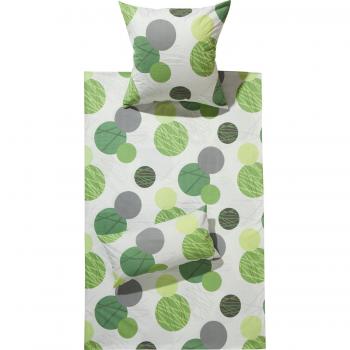 REDBEST Bettwäsche-Set Renforcé Kreise, grün, 135x200 cm