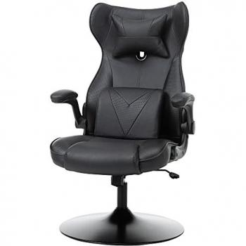 Silla Gaming Ajustable con Cojín Lumbar y Metal Negro