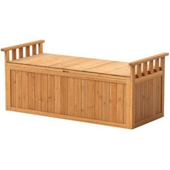 Outdoor Holzbank + Stauraum (209 L), 2‑Sitzer – Costway Auflage & Aufbewahrung