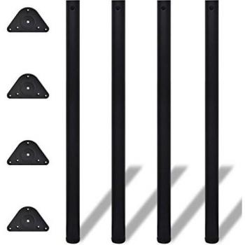 4 Adjustable Height Table Legs Black 1100 mm