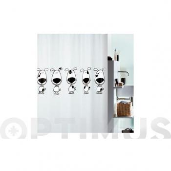 Rideau de douche Spirella Beagle, finition noire, 180 × 200 cm