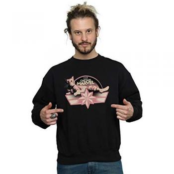 Marvel Men's Captain Marvel Chillin Goose Sweatshirt Black Large