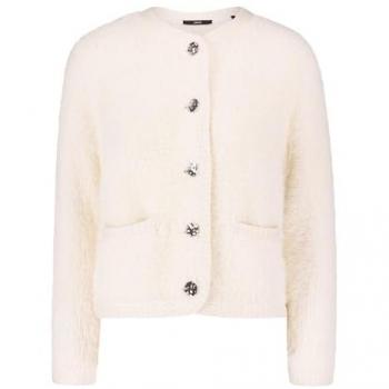 ZERO Damen Teddy-Strickjacke mit Knopfleiste in Gelb, Größe 34