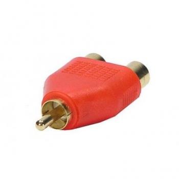 RCA Y-splitter 1x M naar 2x F, rood