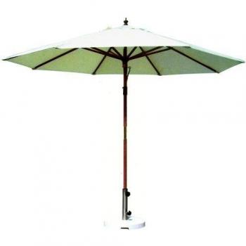 Ombrellone Tondo Legno Beige 2.5x2.5x2.4 m