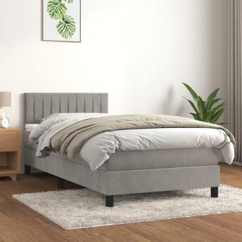Cama box spring con colchón terciopelo 90x190 cm