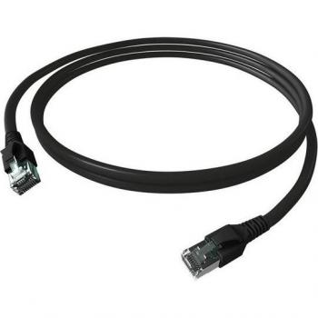 Black 10 m Cat‑6a S/FTP FlexBoot Patch Cable – EasyLAN