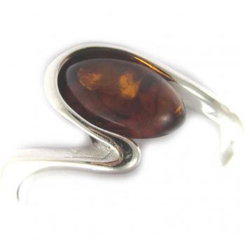 Artisan Made Silver Ring Inspiration, Cognac Amber Detailing, Rhodium Finish, 11mm Width