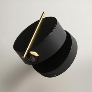 Applique LED Nuance, nero/oro, Ø 10 cm
