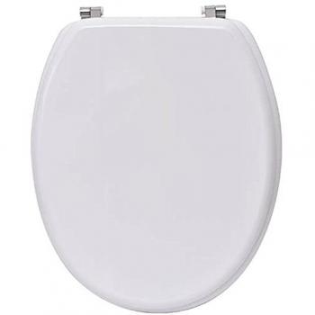 Sedile WC MDF 18 Pollici Bianco con Fissaggi in Acciaio Inossidabile