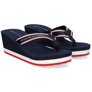 Zehentrenner Hilfiger Hi Wedge Beach Sandal FW0FW08012 Dunkelblau 40