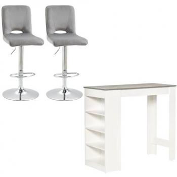 Conjunto de bar Homcom 2 taburetes giratorios y mesa 115x50 cm