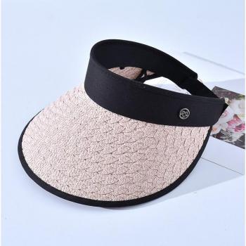 Sombrero de Verano Ajustable de Paja para Mujer, Visera Ancha, Anti-UV