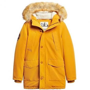 Parka à Capuche Homme Superdry Everest Jaune Taille L avec Fourrure