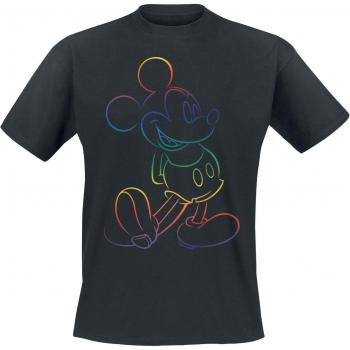 Black XXL Rainbow Mickey T-Shirt by Disney