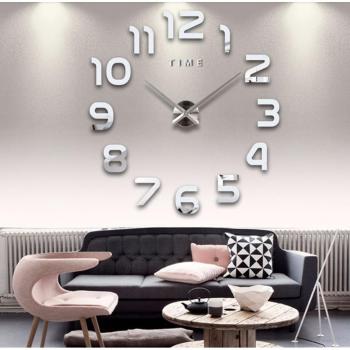 Reloj de Pared Silencioso Asvert con Agujas EVA y Números de Plata