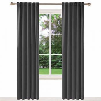 Deconovo Black & Dark Grey Window Treatment Duo