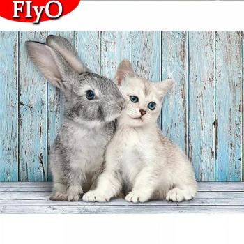 Miniatur Diamant-Stickerei Katze 20x30 cm – Heimdekoration