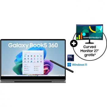 Samsung Galaxy Book 5 360 2‑in‑1 Convertible (15,6″, 39,6 cm, Gray) – 16 GB + 512 GB