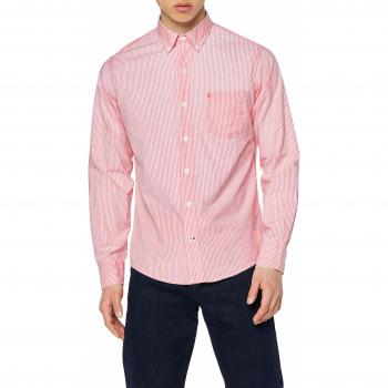 Izod Herren Oxford Stripe Hemd, Rot (Saltwater Red), Medium