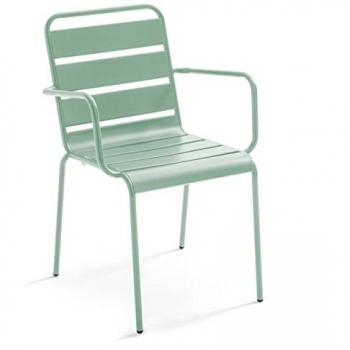 Sillón de jardín metal verde salvia