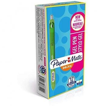 Penna gel retraibile Inkjoy di Papermate, verde, con punta retrattile e inchiostro a gel, 12 unità