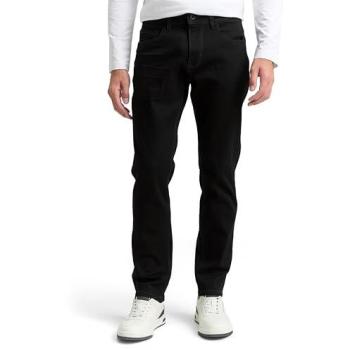 TOM TAILOR Herren TTJOSH Regular Slim Jeans mit Stretch, schwarz, Uni, Größe 33/32, Baumwolle