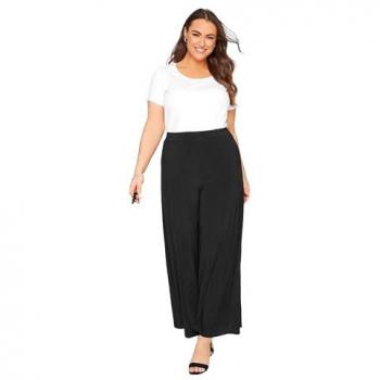 Trousers Palazzo super large en jersey noir Yours Curve