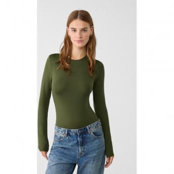 Stradivarius Khaki-Blauer Langarmbody S