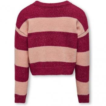 Only Regular Fit Strickpullover mit meliertem Streifenmuster „TALIO“ 146 – Mädchen, Rosa