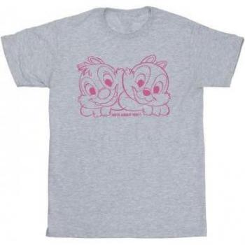 T-shirt grigia per ragazzi Disney Chip 'n' Dale Nuts About You