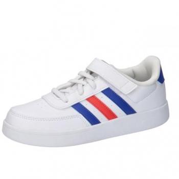 Zapatillas adidas Breaknet 2.0 con cierre de contacto, color blanco, para niños