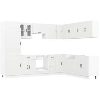 Kalmar 14-Piece Modern Kitchen Cabinet Set White Engineered Wood