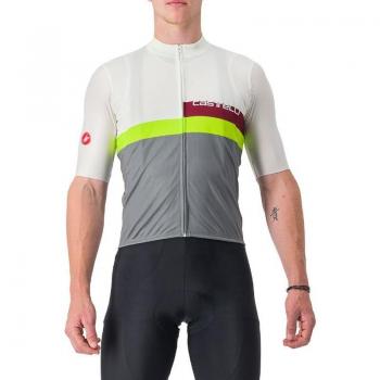 Maglia Castelli A Blocco manica corta avorio verde salvia